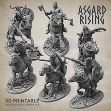 norseman rider warband presupported store 3d print model - Mito3D