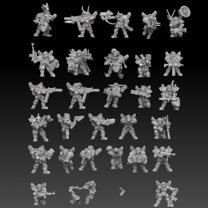 ork astroknight megapack store 40k army orc soldier warhammer warrior assassin spacemarine agent astronaut spy imperialguard uruk nob warboss roguetrader goff 3D print model - Mito3D