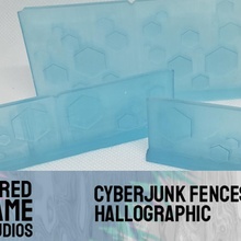cyberjunk hallographic fences terrain scifi cyber supported 3d print model - Mito3D
