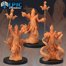 yellow bishop set necromancer collection boss fantasy king leader medieval monster rpg wizard cult enemy tabletop lovecraft preaching hastur summoner 3d print model - Mito3D