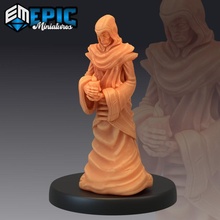 yellow cultist praying priest candle fantasy medieval monster rpg warhammer cult enemy tabletop cthulhu lovecraft dungeon dnd pathfinder hastur 3d print model - Mito3D