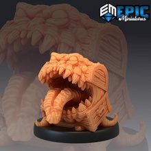 mimic chest treasure monster classic fantasy horror medieval rpg teeth warhammer enemy tabletop tongue dungeon dnd pathfinder 3d print model - Mito3D