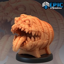 mimic barrel drum monster classic classic fantasy medieval monster rpg teeth warhammer enemy drum tabletop tongue dungeon barrel dnd pathfinder mimic 3d print model - Mito3D