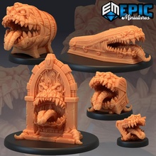 mimic set disguise monster classic collection book coffin door fantasy medieval rpg treasure warhammer enemy tabletop dungeon barrel chest dnd pathfinder 3d print model - Mito3D