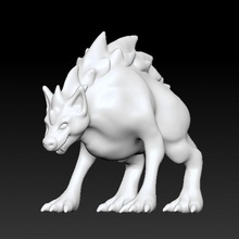 stylized giant hyena 3d creature dragons dungeons fantasy medieval miniatures model tabletop dnd 5e gianthyena 3d print model - Mito3D