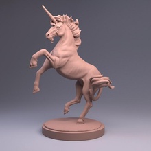 rearing unicorn creature fantasy figure mini mythology horse miniature tabletop myth dnd 3d print model - Mito3D