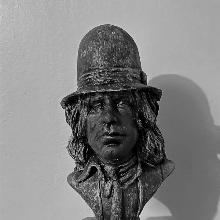 Frankie miller Felsen rollen inspiriert Kopf Büste Geschäft Kultur berühmt Musik Müller Pop Berühmtheit Gitarren Campbell Hand cr83d sandig 3D print model - Mito3D