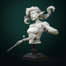 vaelia arra hechicero busto pre supported Tienda fantasía hembra miniaturas rpg personaje miniatura mesa juego guerra dnd pionero ttrpg 3d print model - Mito3D