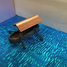 miniatura cubierto barco remos fantasía juego azar mini rpg mesa d 28mm dnd pionero Calabozos Dragones dispersión desorden cubierta 3d print model - Mito3D