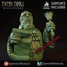 free darkest dungeon town crier professionally pre-supported fantasy miniatures dnd busts supported pre sketches 3d print model - Mito3D