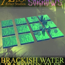 swamp sorrows - brackish water transition tiles store 3d print model - Mito3D