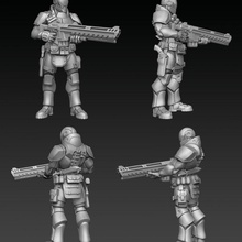 cyberpunk pesante soldato guardia pre supported sci fi polizia poliziotto 3d print model - Mito3D
