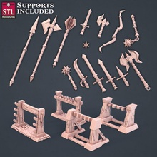 blacksmith weapon racks decoration fantasy wargames props weapons tabletop dungeon&dragons 3d print model - Mito3D