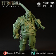 bandit boss professionally pre-supported dragons dungeons fantasy sword guy bad dnd brigand thug rp 2handed supported pre 3d print model - Mito3D