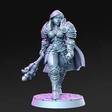 caliopre - female knight- 32mm dnd store armor girl rpg warhammer woman mace rnestudio 3d print model - Mito3D