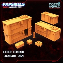 cyber terrain january 2021 miniatures props houses scatter papsikels 3d print model - Mito3D