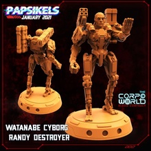watanabe cyborg randy distruttore droide robot mecha mech cyberpunk bot cyberpunk2077 3d print model - Mito3D