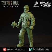 bandit mace professionally pre-supported fantasy men miniatures star evil guy band bad dnd merry brigand thug morning tytantroll menacing 3d print model - Mito3D