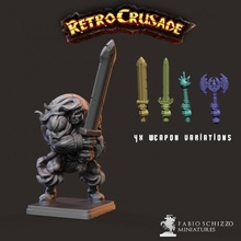 retrocrusade barbarian dragons dungeons miniatures 32mm heroquest fabioschizzo presupported 3d print model - Mito3D