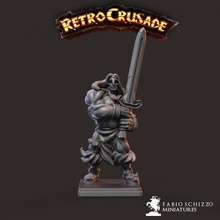 retrocrusa classico barbaro fantasia miniature miniatura 32mm heroquest fabioschizzo 3d print model - Mito3D