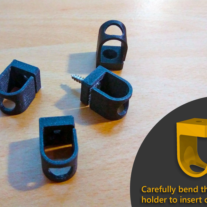 cable holder cable-holder cable-clip cable-management cable-guide 3D print model - Mito3D