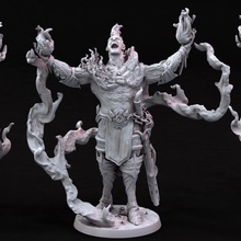 gigante masculino pose 2 fantasía llameante juego azar monstruo rpg mesa dnd infierno 3d print model - Mito3D