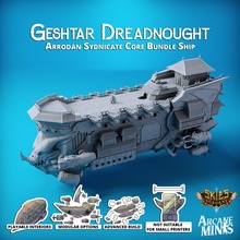 arrodan syndicate - geshtar dreadnought store boat cruiser dragon dragons dungeons fantasy fdm giant interior ship terrain magic steampunk flying huge roleplaying tabletop magical battleship powered d&d 28mm 35mm airship massive playable barge powerful 3d print model - Mito3D