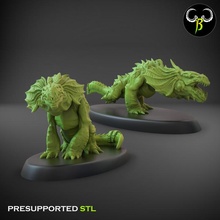 lavadon conjunto Tienda bestia fantasía lagartija miniaturas reptil juego guerra salamandra 3d print model - Mito3D