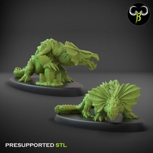 laver ensemble 3d lézard monstre miniature jeu guerre hommes lézards salamandre 3d print model - Mito3D