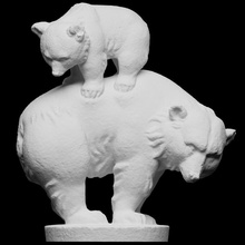 mamá oso cachorro fuente escanear animal escultura 3dprintable Austria 3d print model - Mito3D