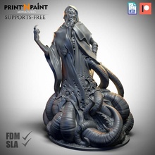 unspeakable toys & games boss creature dragons dungeons model monster yellow miniature supportless boardgame age tabletop cthulhu lovecraft tentacles sigmar 3d print model - Mito3D