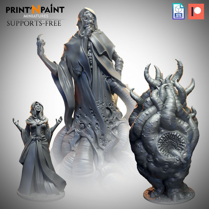 karanlık saat paket mağaza patron yaratık korku minyatürler modeller canavar Sarı boyama minyatür Cthulu desteksiz masa oyunları masaüstü Cthulhu Lovecraft Arkham Uçurum delilik Eldritch 3D print model - Mito3D