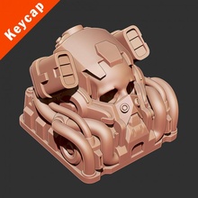 keycap - war machine custom mechanical keyboard metal skull mecha resin mechanic 3d print model - Mito3D