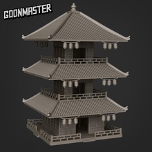 modular pagoda set toys & games japan japanese lantern mini ninja wargaming tabletop samurai terrrain bushido dnd pathfinder edo scatter 3d print model - Mito3D