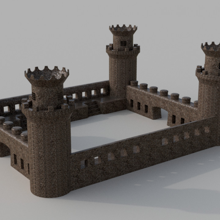 castle keychain medieval pierre chateau 3D print model - Mito3D