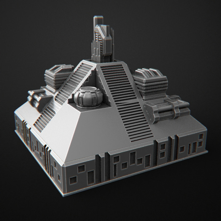 edificio scifi edifici città terreno tavolo 3D print model - Mito3D