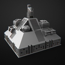 Gebäude scifi Stadt Terrain Tischplatte 3d print model - Mito3D