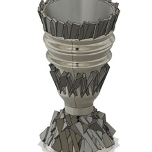 coupé pierre jardin médiéval vase verre brique 3d print model - Mito3D