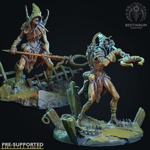 2x ladrões + 2 bases loja fantasia Horror monstro Morto vivo caçador fino cultista ladrão canibal homens 3d print model - Mito3D