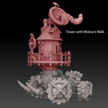 seyyar kule mağaza 40k zırh ork tank Warhammer sihirbaz Steampunk büyücü kale sonik apc lemanruss psikopat garip çocuk Wartrakk Landraider kulesi 3d print model - Mito3D