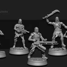 Kultisten Band Miniatur männlich scifi Tischplatte Kriegsspiel Gießerei Gang sarks 3d print model - Mito3D