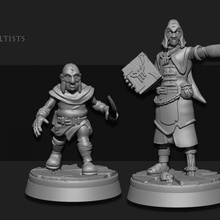 cultist preacher dwarf store human miniature male scifi tabletop wargame foundry gang sarks 3d print model - Mito3D