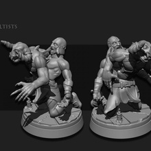 possessed cultist miniature scifi tabletop daemon wargame foundry gang sarks 3d print model - Mito3D