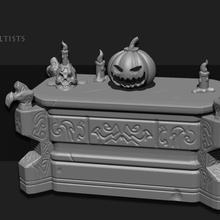 cultists altar fantasy prop pumpkin miniature scifi tabletop wargame foundry sarks 3d print model - Mito3D