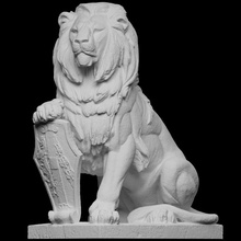 leão escultura Varredura animal 3dprintable pedra 3d print model - Mito3D