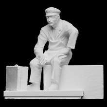 zweebrigger ratón escanear 3d imprimible hombre escultura bronce sentado printing zweibrucken ludwig arnold 3d print model - Mito3D