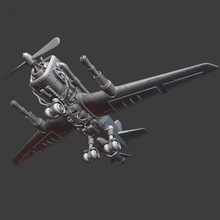 steampunk avion libre mouche Jeu machine surface dure minis 3d print model - Mito3D