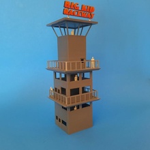 ho scale racetrack control tower car racing speed afx 1 87 slot-racing autoworld drag-strip 3d print model - Mito3D