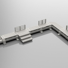 modulaire tuyaux passerelle modules boutique escaliers table diorama 3d print model - Mito3D
