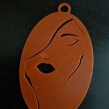 silhouette keychain woman 3d print model - Mito3D